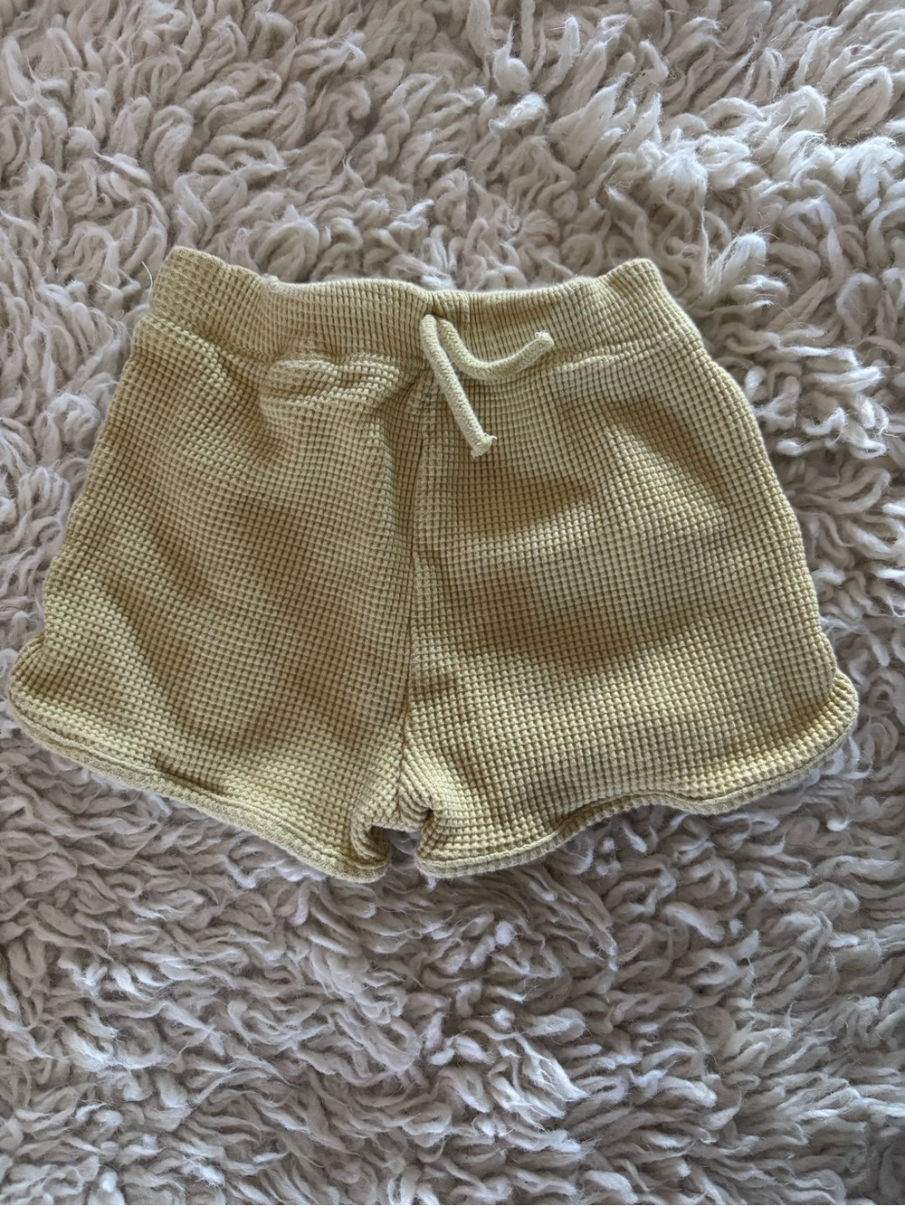 Zara | Waffle knit shorts in lime green | sz 12-18 mos